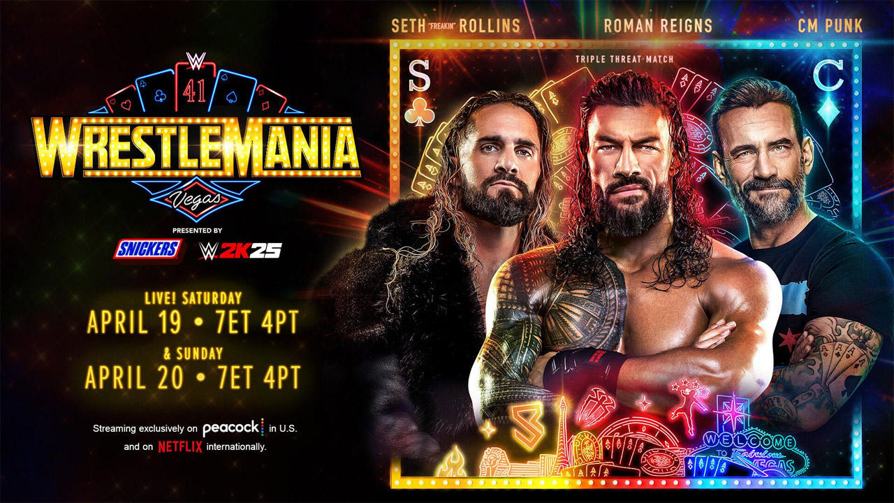 WrestleMania 41 Seth Rollins vs Roman Reigns vs CM Punk